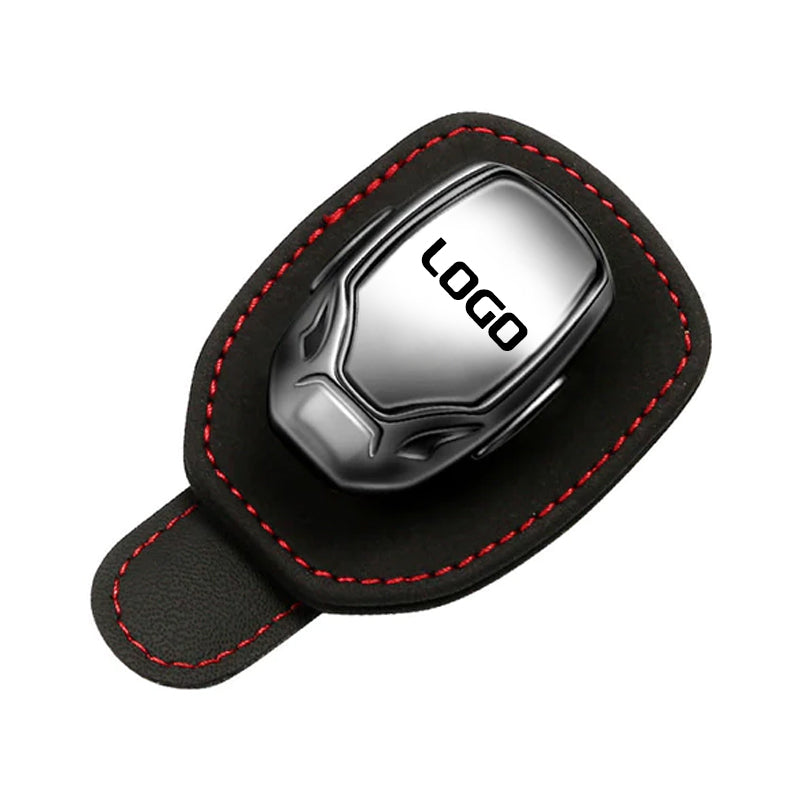Clip para gafas multifuncional de ante con el logotipo de su coche
