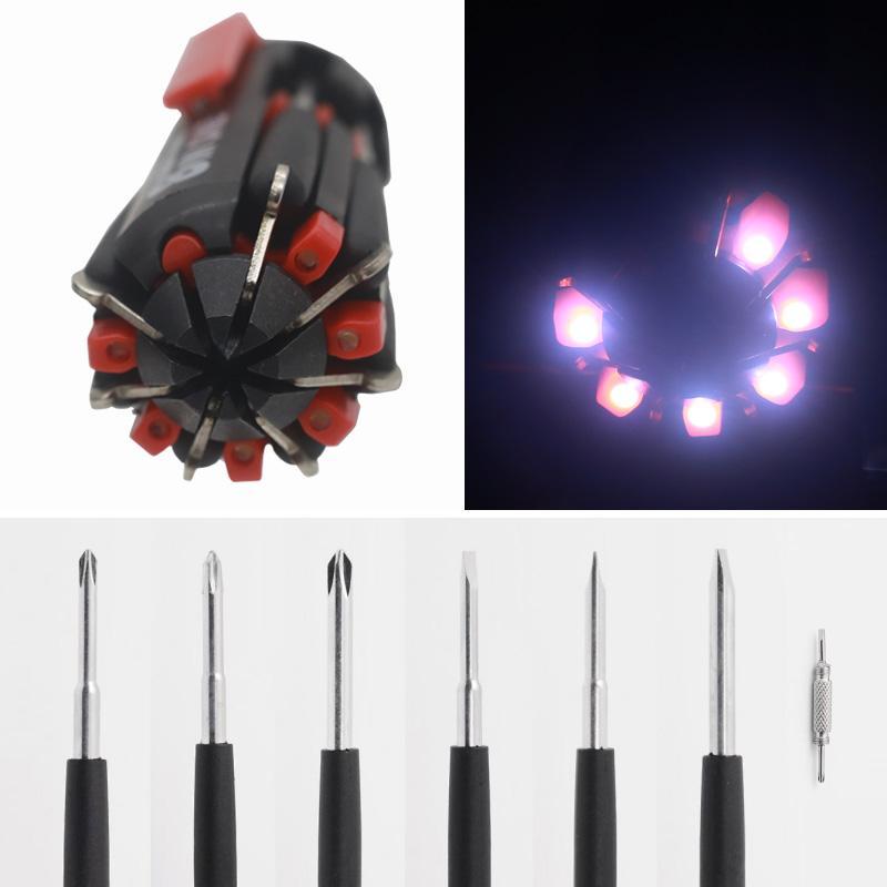 Destornillador multiusos 8 en 1 con LED